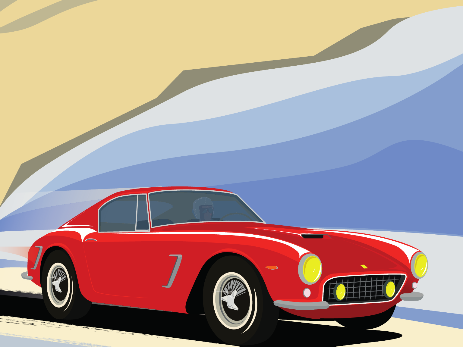 Illustration personnalisée Ferrari 250 GT
